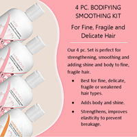 StrengthxBeauty.com hair care travel set Fragile or Damaged Fine Hair Bodifying Smoothing Kit | Fine Fragile Hair