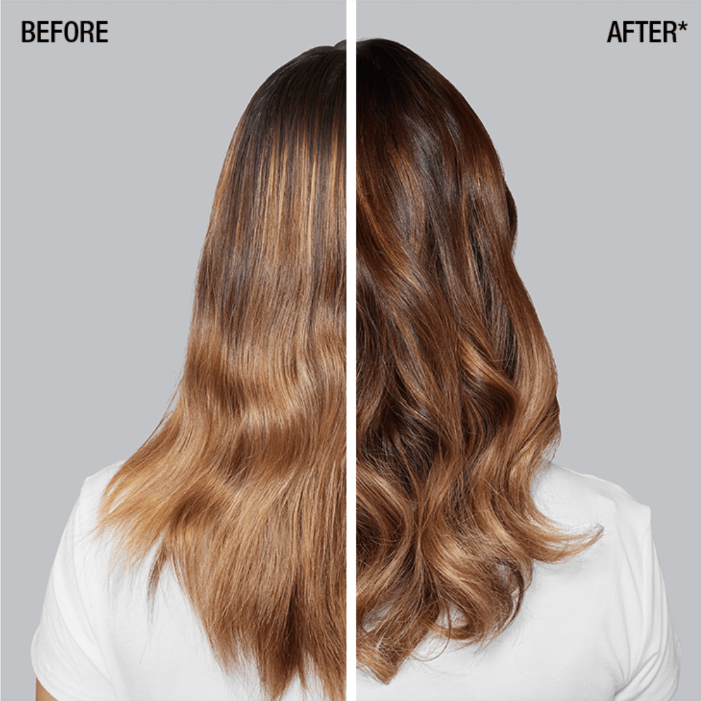 beachy wave defining creme before and after; no frizz,  just soft easy beach waves and curls