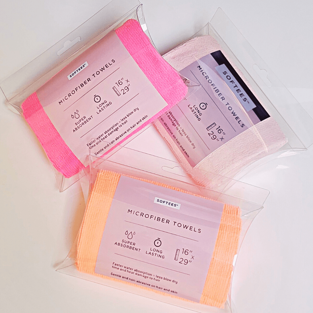 StrengthxBeauty.com MICROFIBER HAIR TOWEL SOFTEE Microfiber Travel Towel packaged