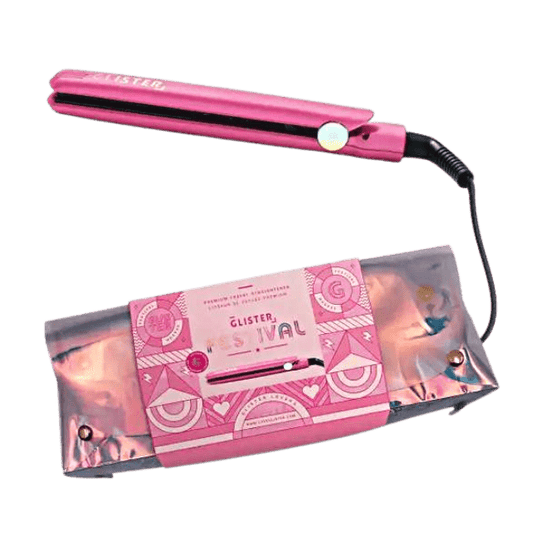 StrengthxBeauty.com VIP Travel Flat Iron in holographic crossbody carry bag